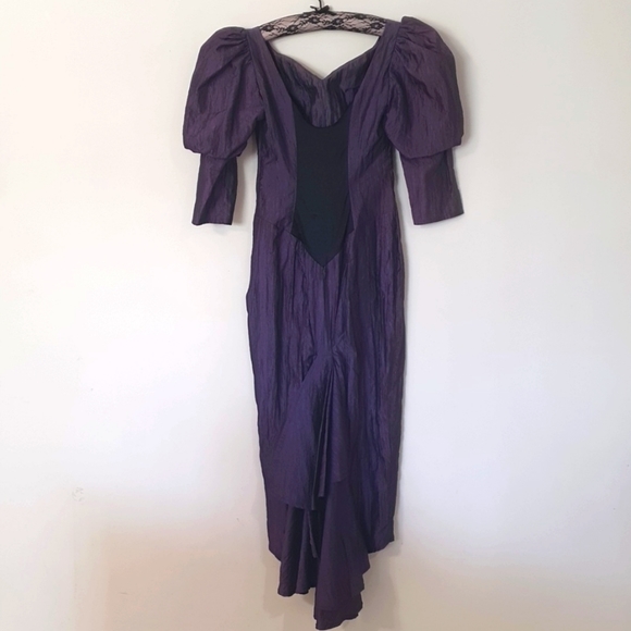 Vintage 80s 90s Shute Boss Size 8 Purple Formal Dress - Picture 3 of 9